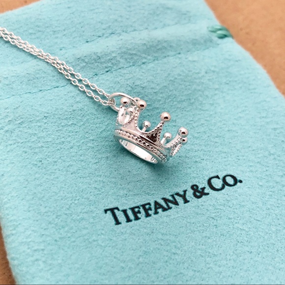 Silver Crown Necklace 